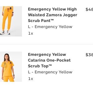 Emergency Yellow High-Waisted Zamora Jogger Scrub Pant and Catarina One Pocket